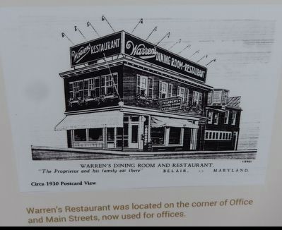 Warren's Restaurant was located on the corner of Office and Main Streets, now used for offices. image. Click for full size.