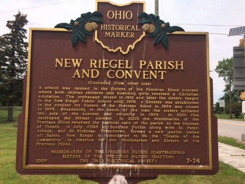New Riegel Parish and Convent Marker image. Click for full size.