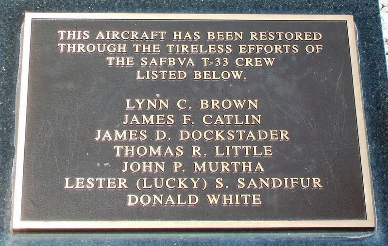 T-33 Restoration Crew Marker image. Click for full size.