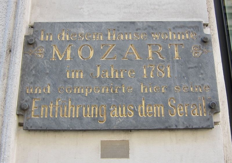 Mozart Lived Here Marker. Click for full size. Mozart Lived Here Marker image. Click for full size.