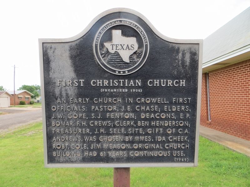 First Christian Church Historical Marker