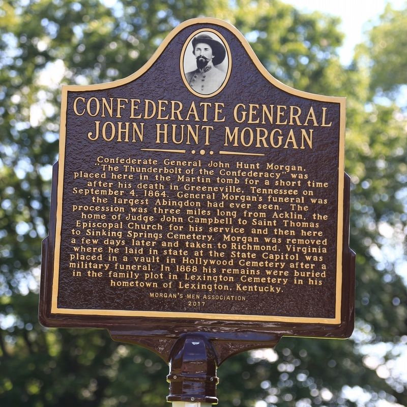 Confederate General John Hunt Morgan Marker image. Click for full size.