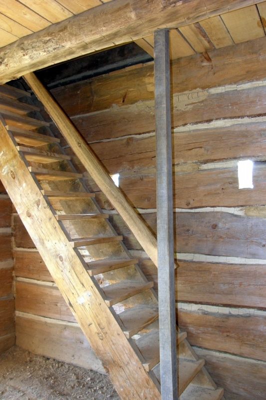Blockhouse interior - loopholes and stairs image. Click for full size.