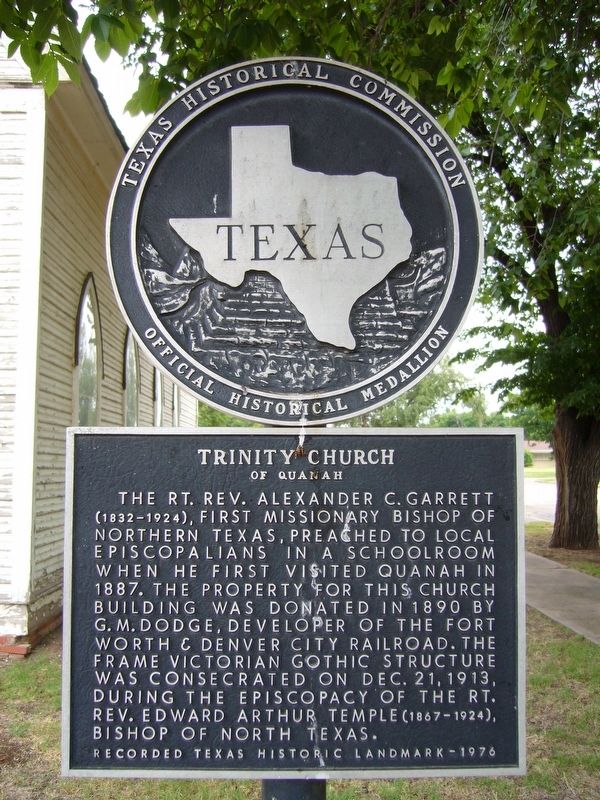 Trinity Church of Quanah Marker image. Click for full size.
