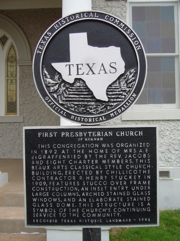 First Presbyterian Church of Quanah Marker image. Click for full size.