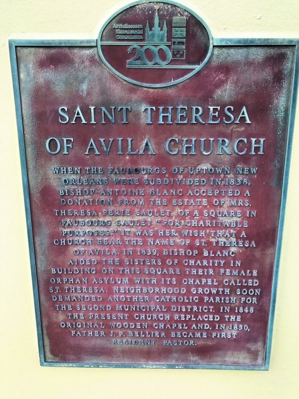 St. Theresa of Avila Church Marker. Click for full size. St. Theresa of Avila Church Marker image. Click for full size.