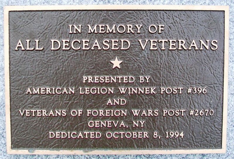 Deceased Veterans Memorial Marker. Click for full size. Deceased Veterans Memorial Marker image. Click for full size.