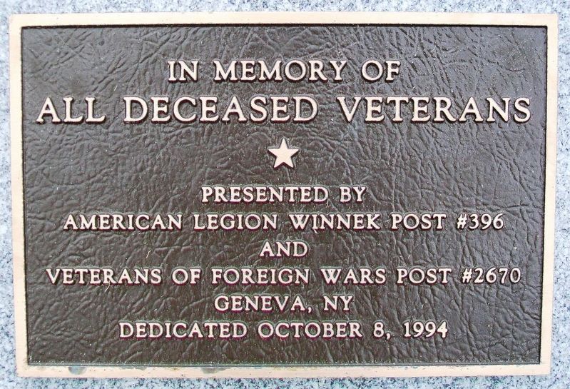 Deceased Veterans Memorial Marker image. Click for full size.