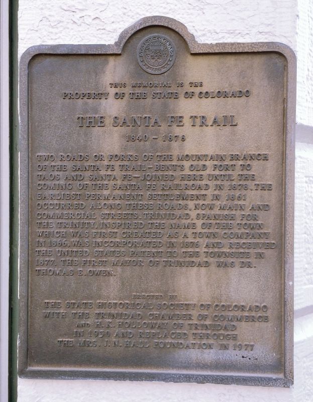 The Santa Fe Trail Marker. Click for full size. The Santa Fe Trail Marker image. Click for full size.