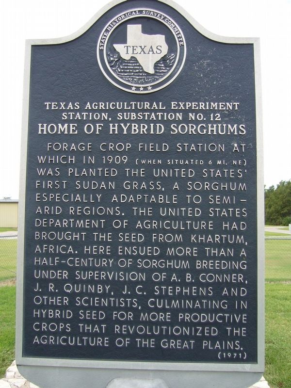 Texas Agricultural Experiment Station Marker image. Click for full size.