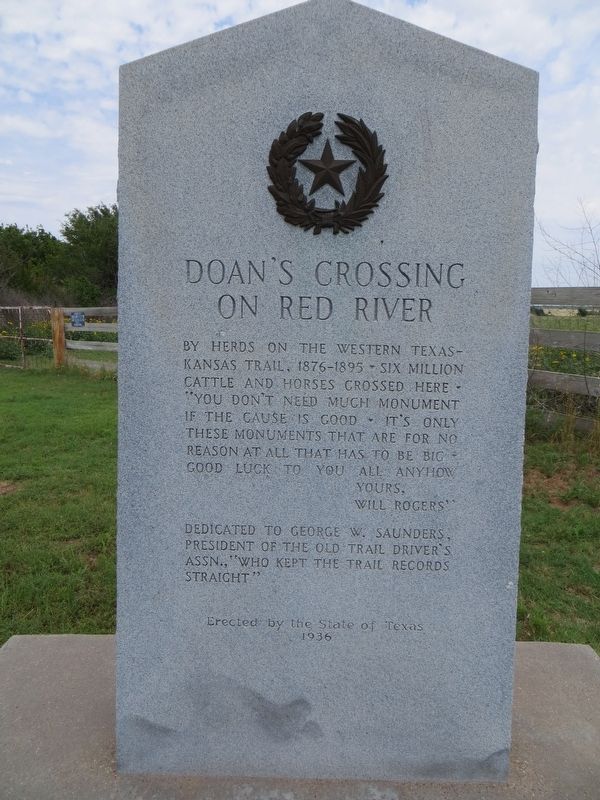 Doan's Crossing on Red River Marker image. Click for full size.
