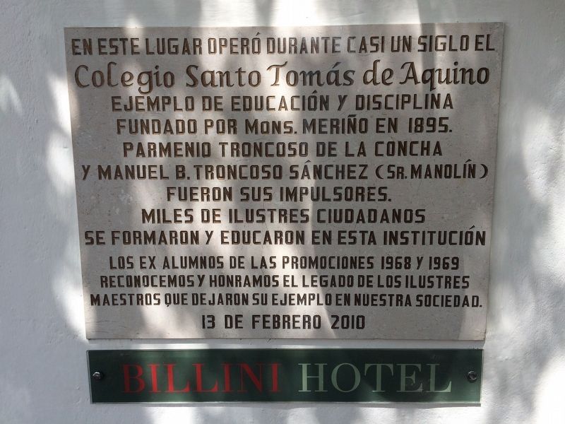 The St. Thomas Aquinas Academy Marker. Click for full size. The St. Thomas Aquinas Academy Marker image. Click for full size.