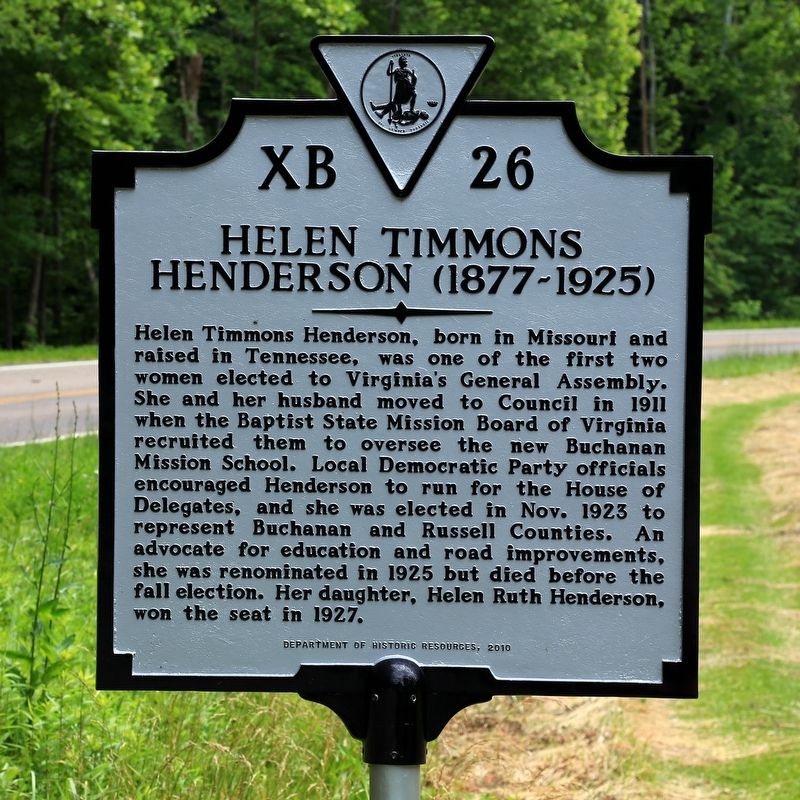 Helen Timmons Henderson Marker. Click for full size. Helen Timmons Henderson Marker image. Click for full size.