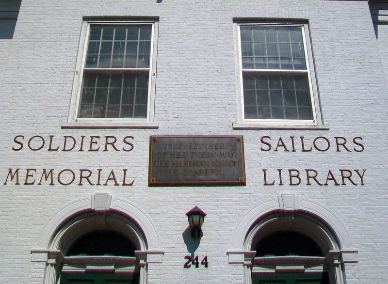 Soldiers  Sailors Memorial Library Marker image. Click for full size.