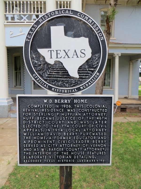 W. D. Berry Home Marker. Click for full size. W. D. Berry Home Marker image. Click for full size.