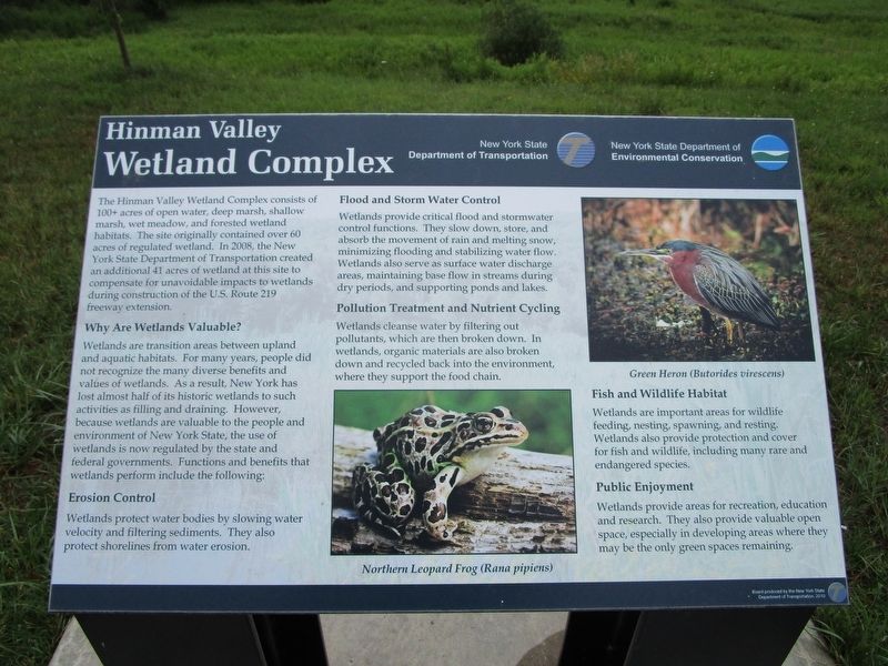 Hinman Valley Wetland Complex Marker image. Click for full size.