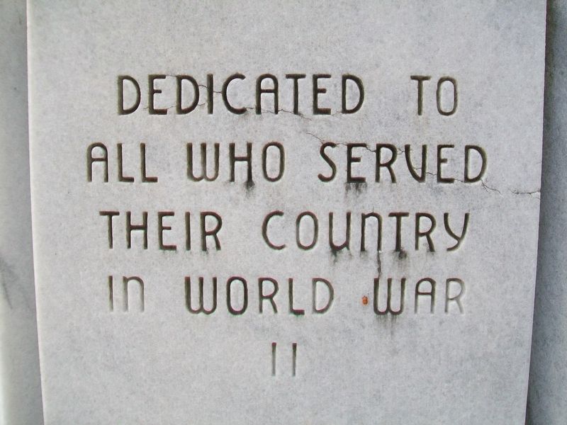 World War II Memorial Sundial Inscription. Click for full size. World War II Memorial Sundial Inscription image. Click for full size.