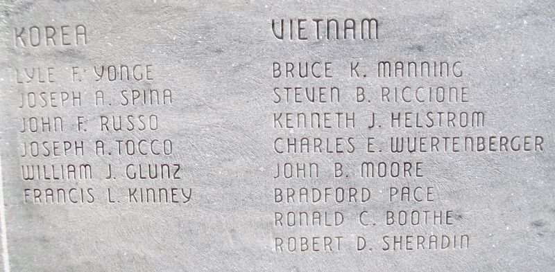 Korea-Vietnam Honored Dead on World War I Memorial. Click for full size. Korea-Vietnam Honored Dead on World War I Memorial image. Click for full size.