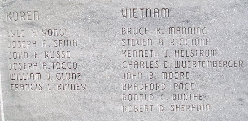 Korea-Vietnam Honored Dead on World War I Memorial image. Click for full size.