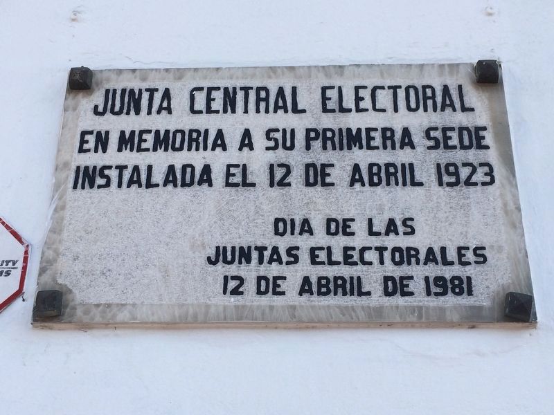 An additional, nearby marker on the first national electoral board here in 1923 image. Click for full size.