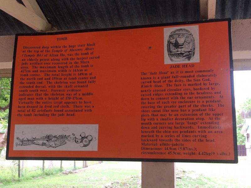 The Tomb of the Jade Head at Altun Ha Marker image. Click for full size.