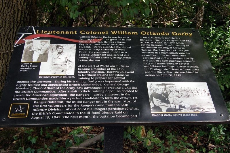 Lieutenant Colonel William Orlando Darby Marker. Click for full size. Lieutenant Colonel William Orlando Darby Marker image. Click for full size.