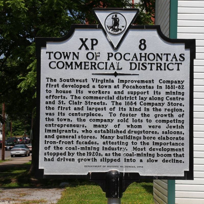 Town of Pocahontas Commercial District Marker image. Click for full size.