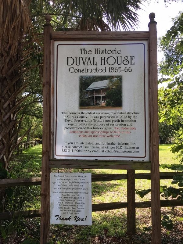 The Historic Duval House Marker image. Click for full size.