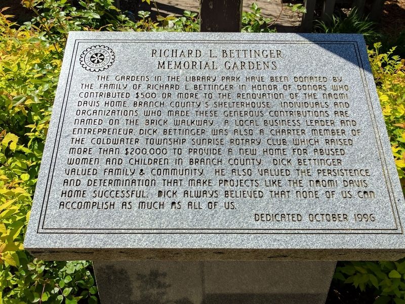Richard L. Bettinger Memorial Gardens Marker image. Click for full size.