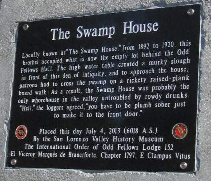 The Swamp House Marker. Click for full size. The Swamp House Marker image. Click for full size.