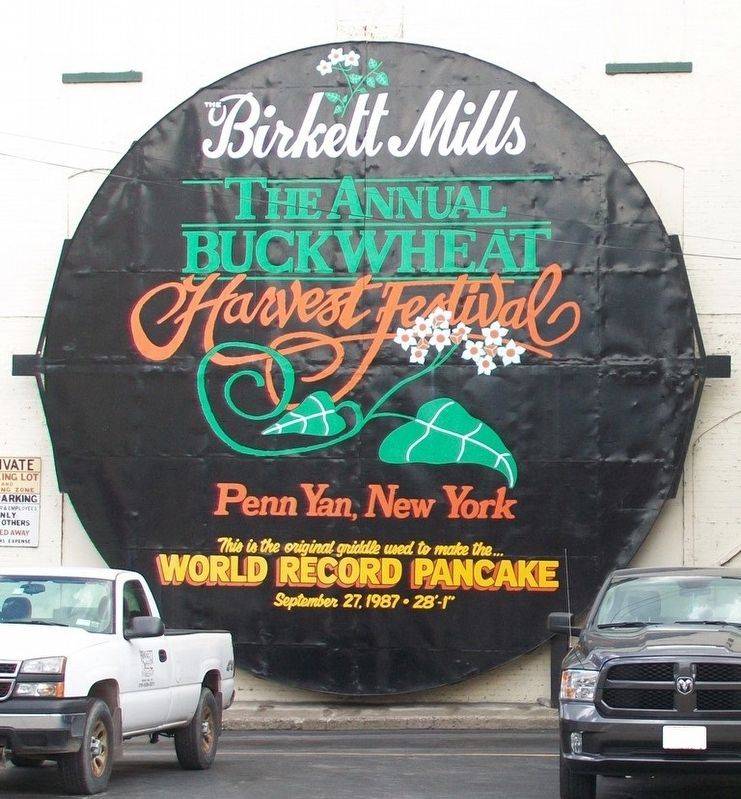 Birkett Mills' World Record Pancake Griddle Marker image. Click for full size.