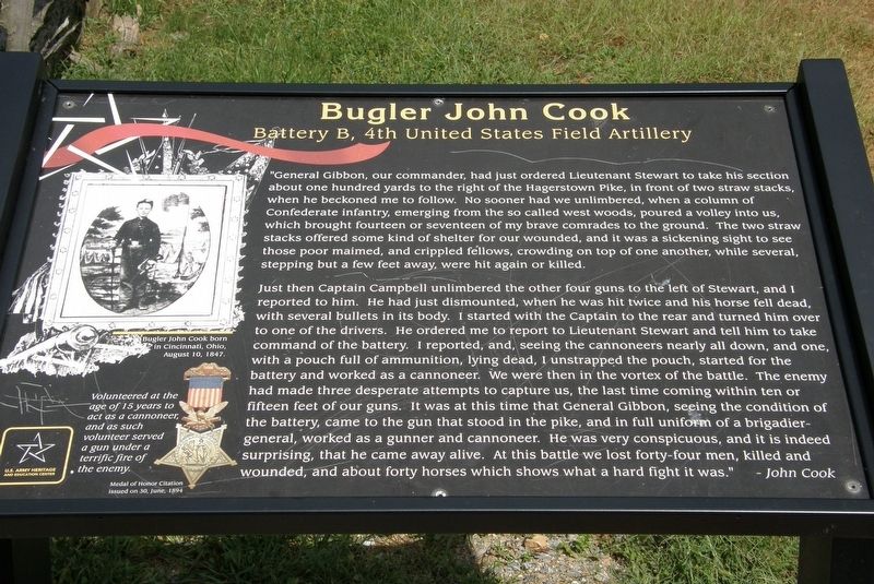 Bugler John Cook Marker image. Click for full size.