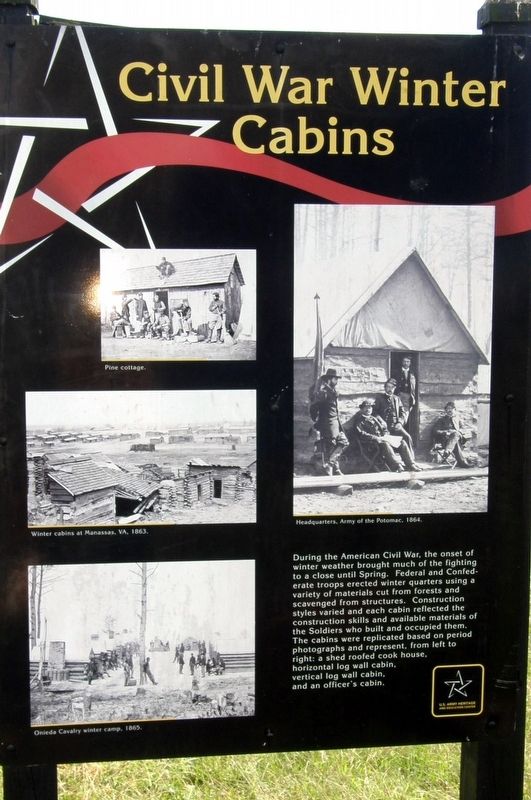 Civil War Winter Cabins Marker. Click for full size. Civil War Winter Cabins Marker image. Click for full size.