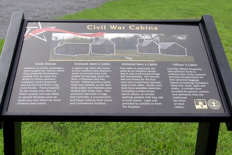 Civil War Cabins Marker image. Click for full size.