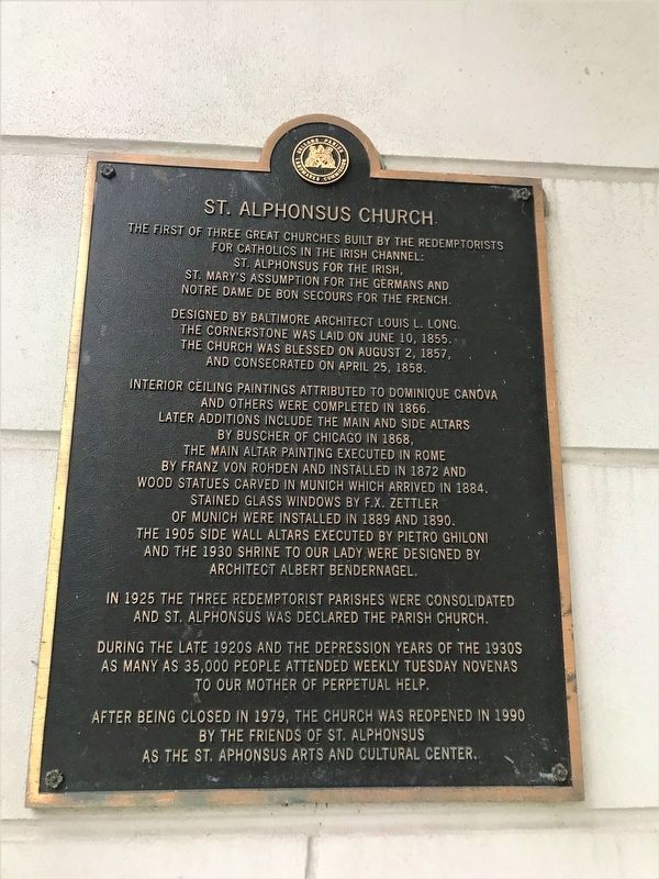 St. Alphonsus Church Marker image. Click for full size.