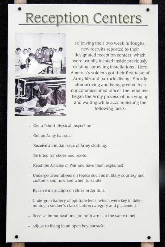 Reception Center Marker. Click for full size. Reception Center Marker image. Click for full size.