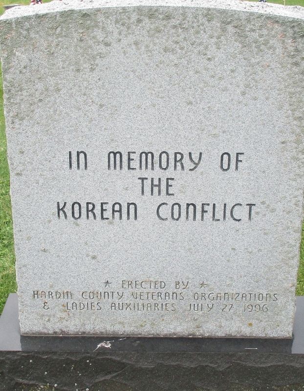 Hardin County Korean War Memorial Marker. Click for full size. Hardin County Korean War Memorial Marker image. Click for full size.