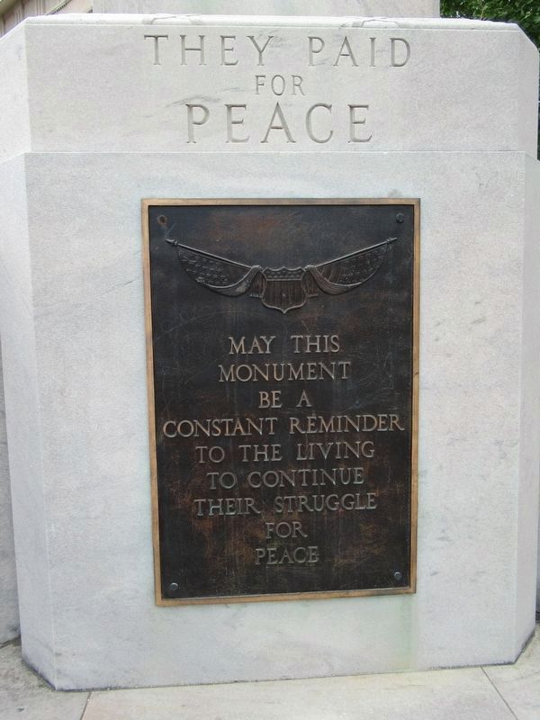 They Paid For Peace Memorial. Click for full size. They Paid For Peace Memorial image. Click for full size.
