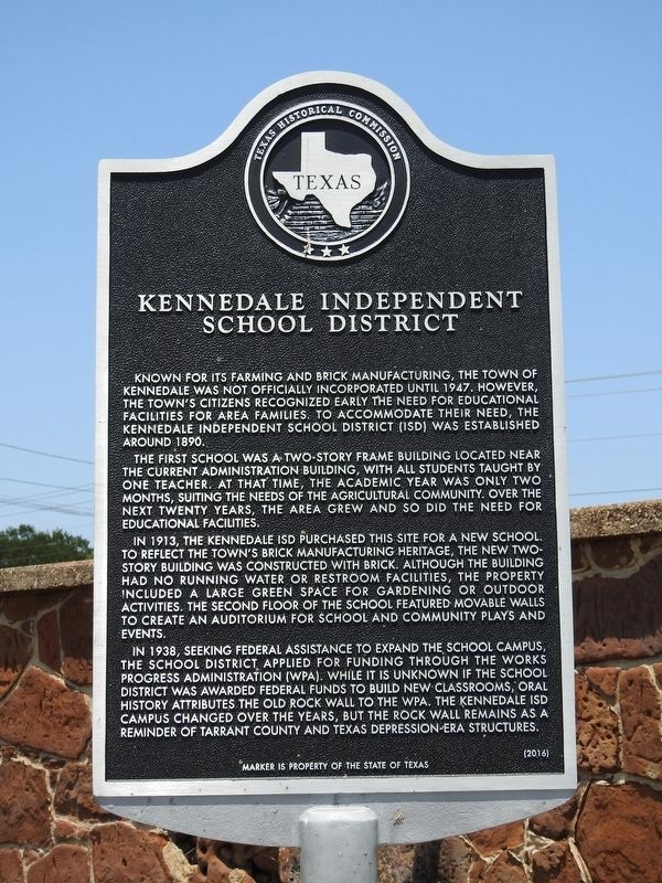 Kennedale Independent School District Texas Historical Marker image. Click for full size.