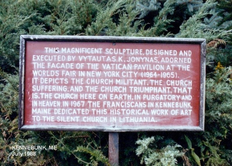 Vatican Pavilion Sculpture Marker. Click for full size. Vatican Pavilion Sculpture Marker image. Click for full size.