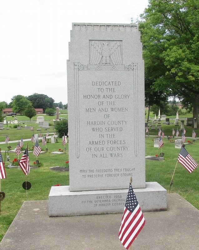 Hardin County War Memorial Marker image. Click for full size.