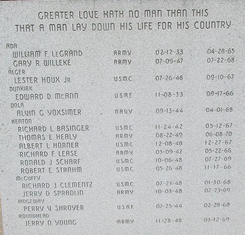 Hardin County Viet Nam Memorial Marker image. Click for full size.