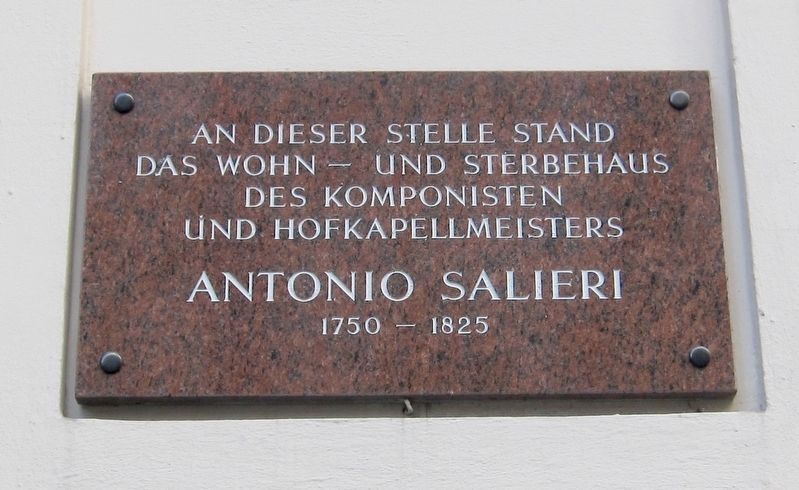 Antonio Salieri Marker. Click for full size. Antonio Salieri Marker image. Click for full size.