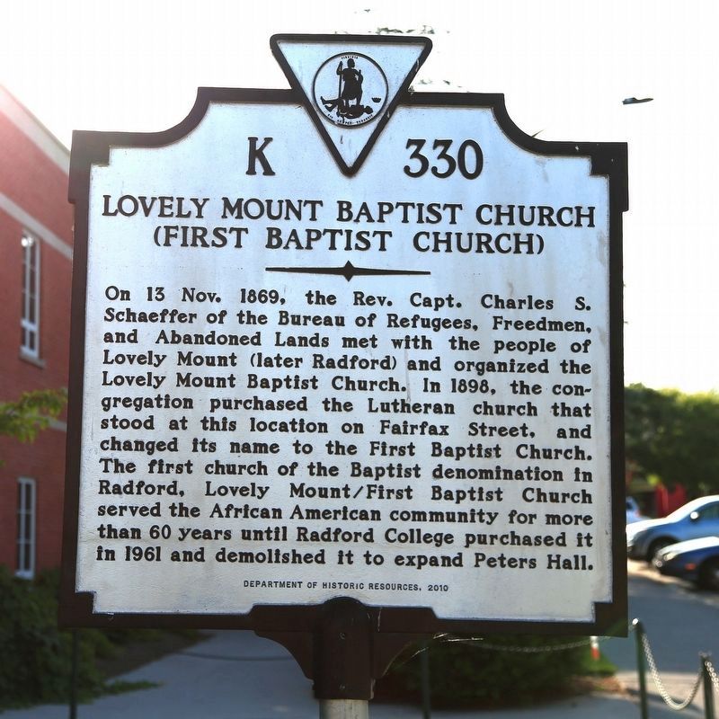 Lovely Mount Baptist Church Marker image. Click for full size.