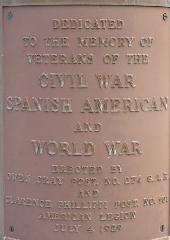LaRue Veterans Memorial Column Marker image. Click for full size.
