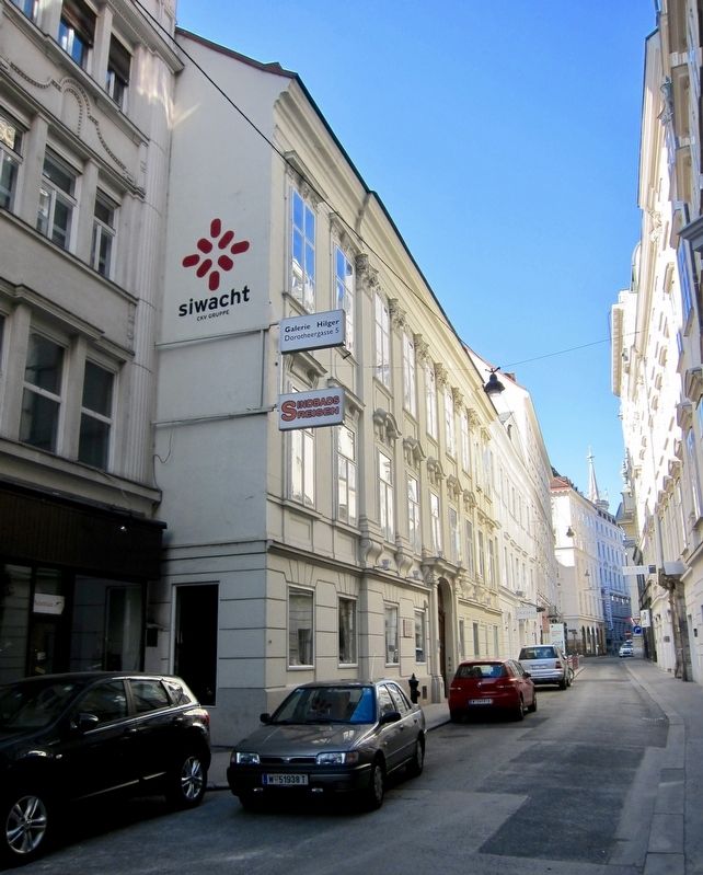 Conradin Kreutzer Marker - Wide View, looking south, with Dorotheergasse 9 on the left. image. Click for full size.
