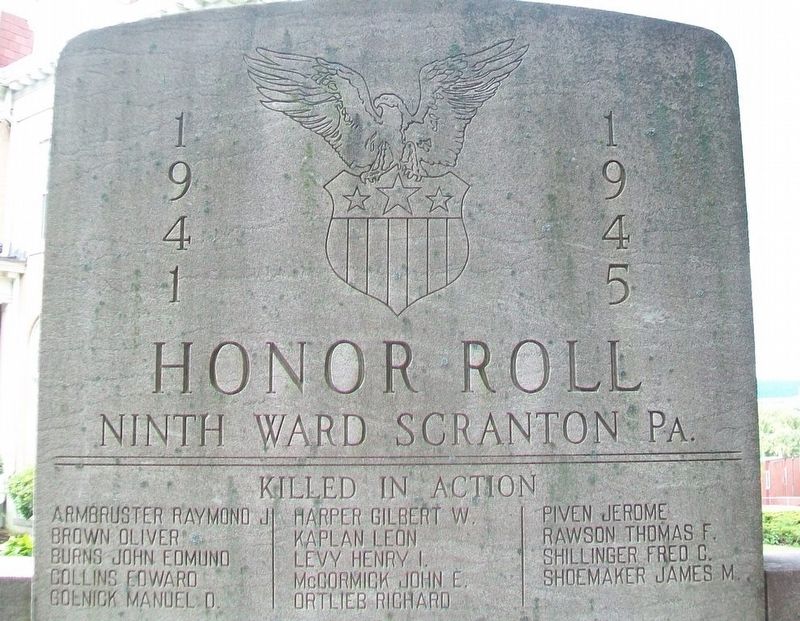 Ninth Ward World War II Killed in Action Honor Roll image. Click for full size.
