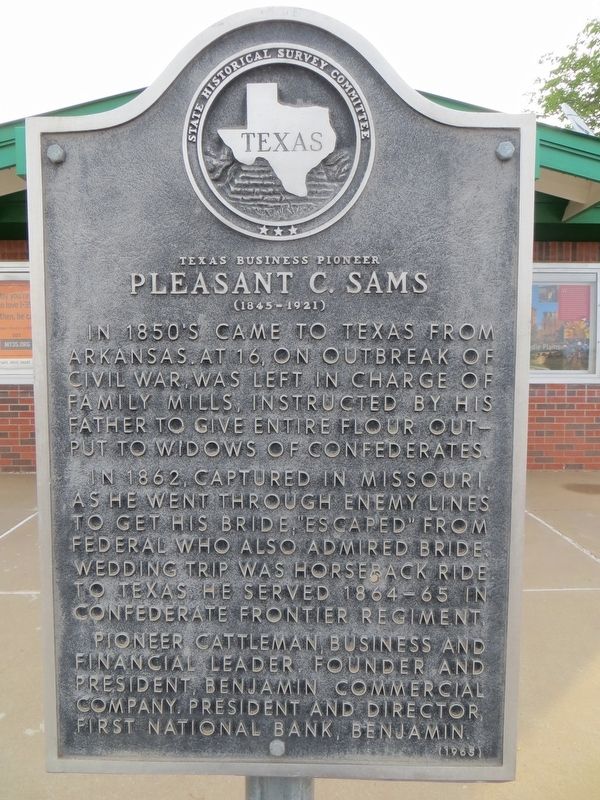 Pleasant C. Sams Marker. Click for full size. Pleasant C. Sams Marker image. Click for full size.