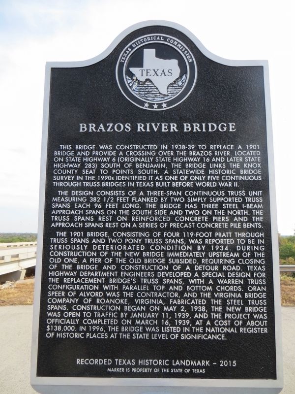 Brazos River Bridge Marker image. Click for full size.