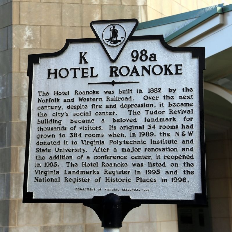Hotel Roanoke Marker image. Click for full size.
